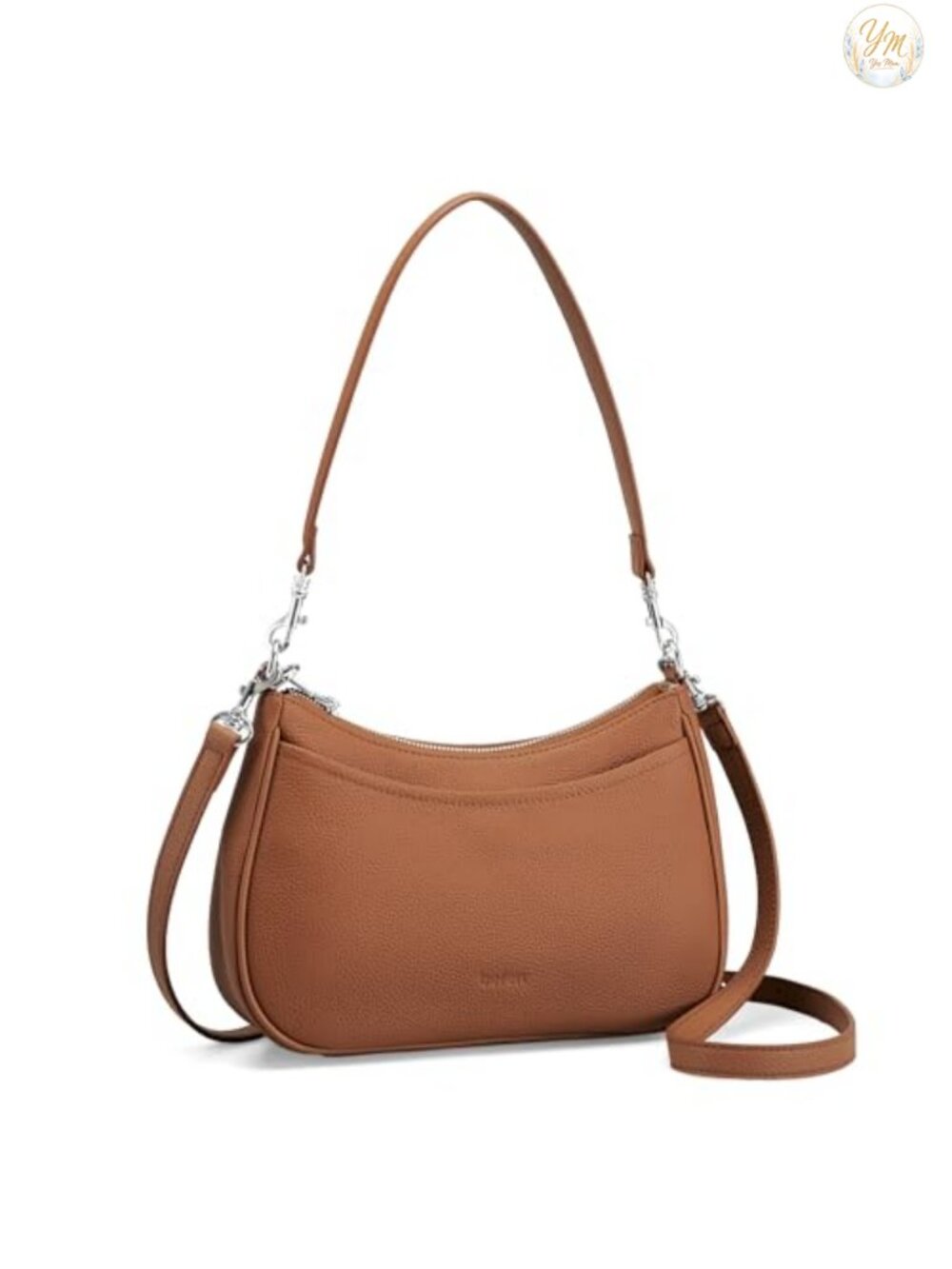 Genuine Leather Hobo Crossbody Bag Anti-Theft Women's Purse 2 Straps
